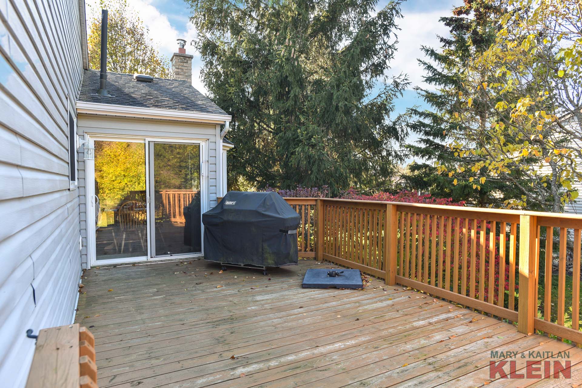 Walk out from Kitchen, Large Deck, east facing
