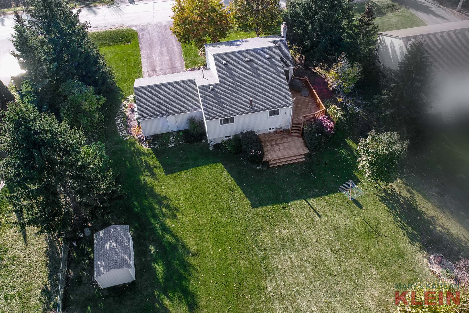 Aerial of Backyard, Deck View