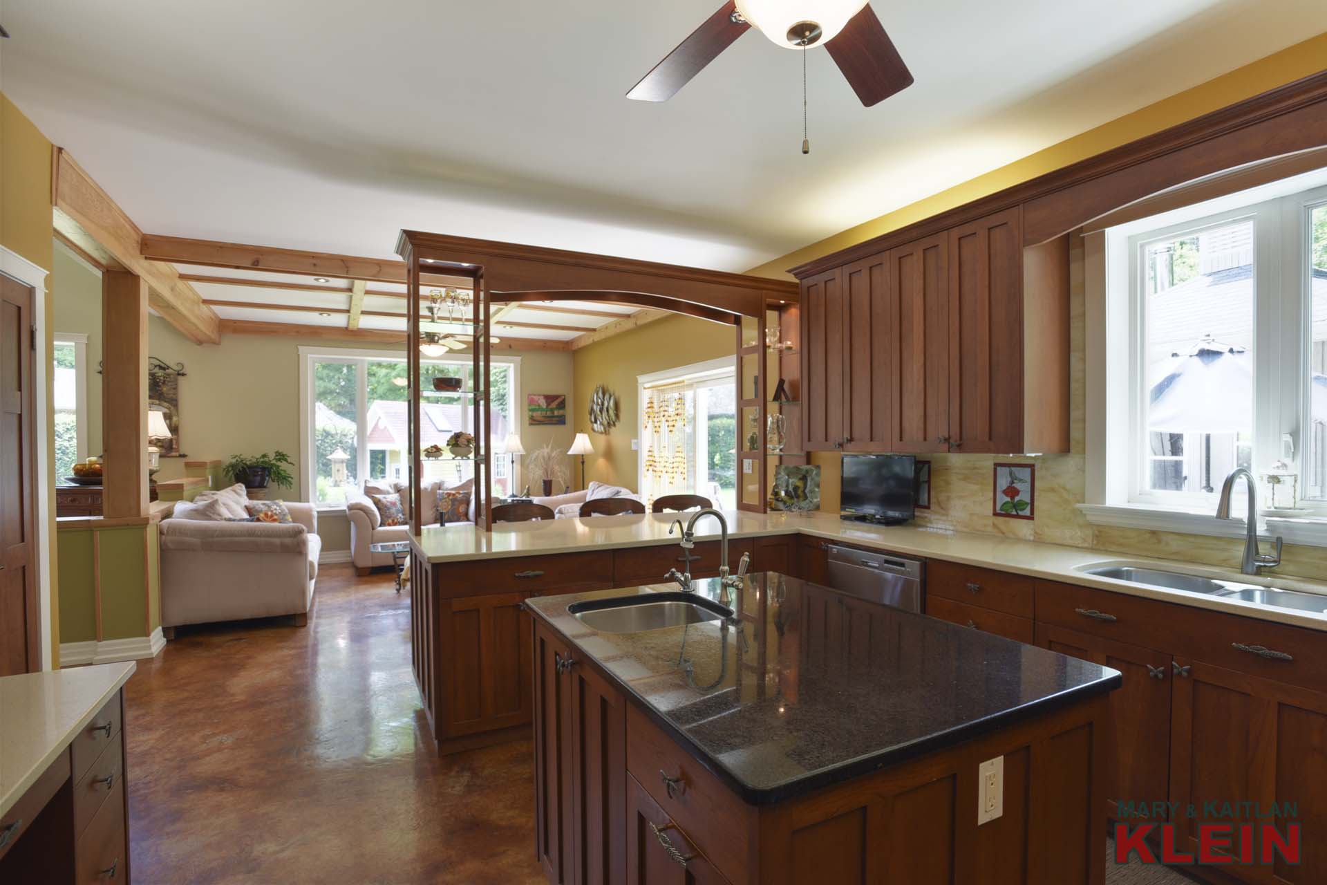 Large Cherry Wood Kitchen 