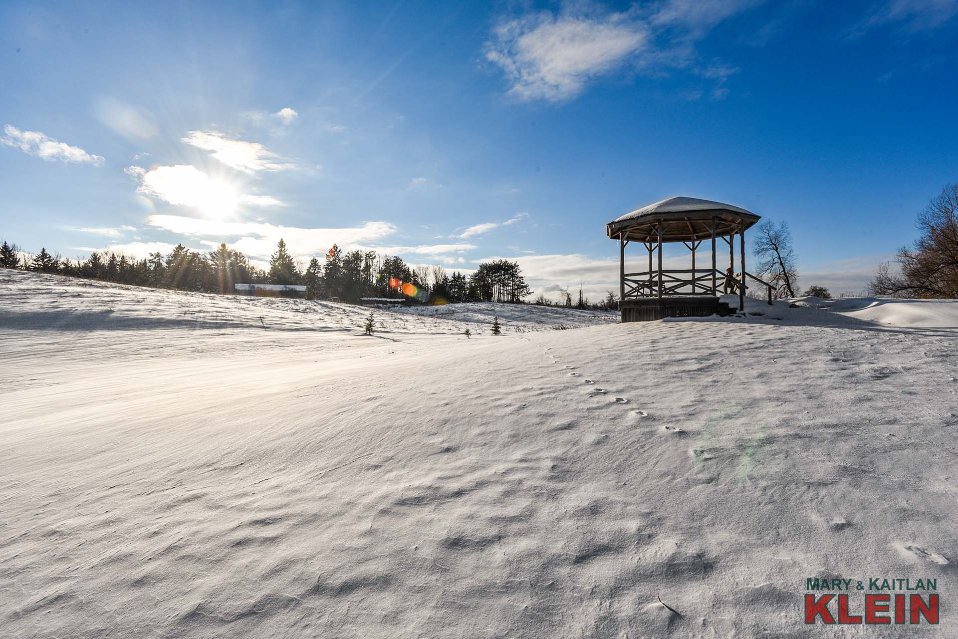 winter, gazebo