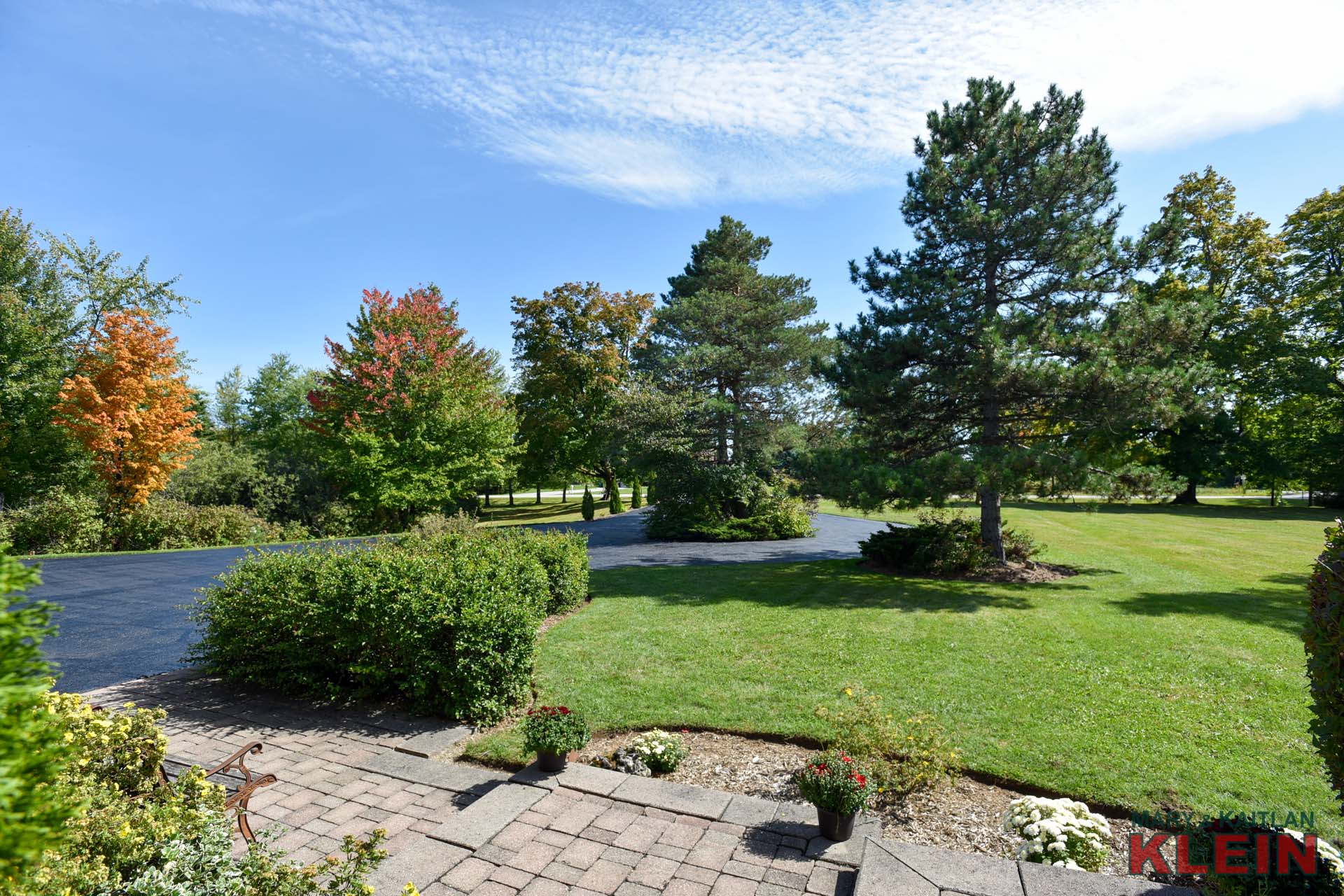 paved circular driveway 