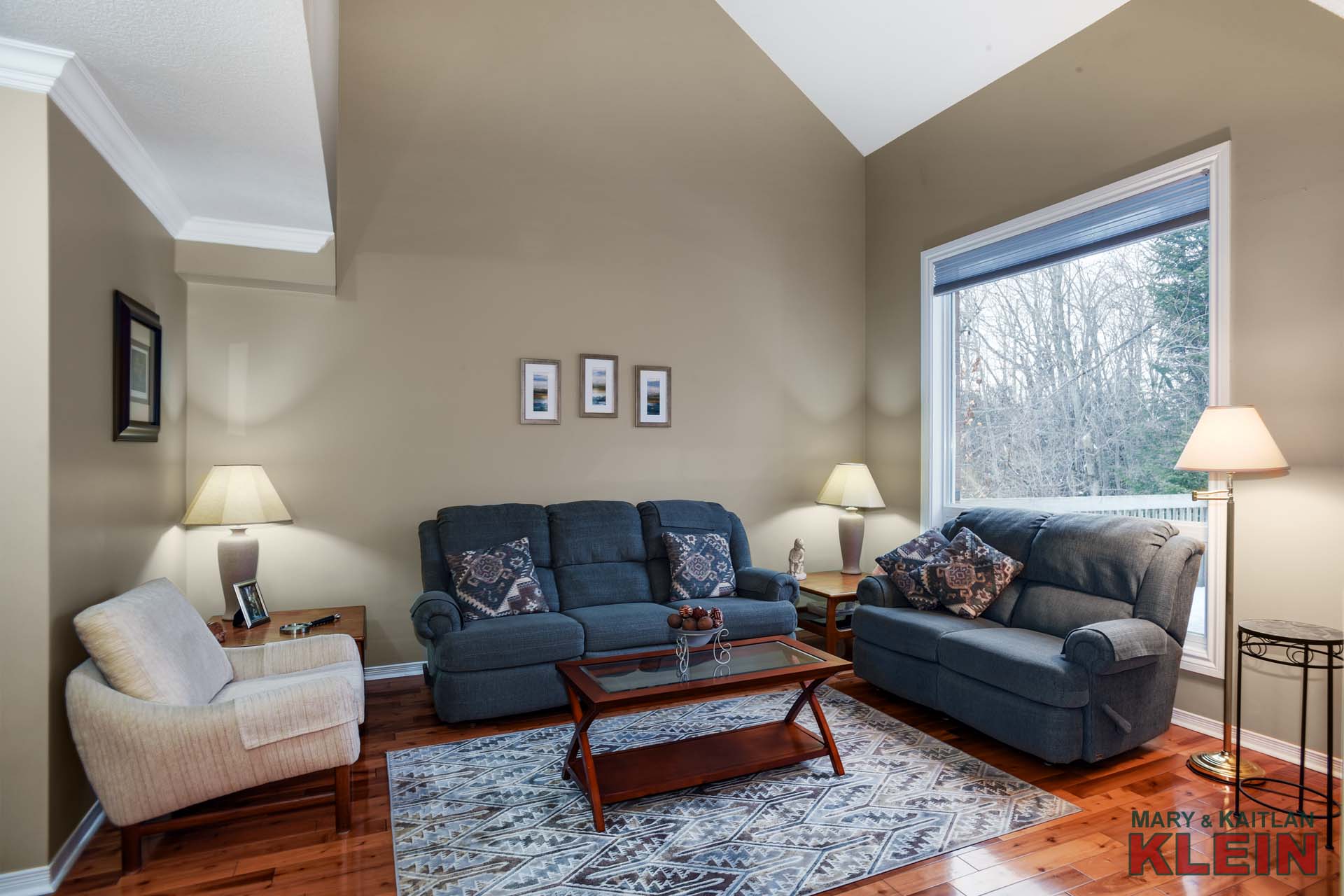 Living Room - Pine Floors, Large Window Overlooking Backyard