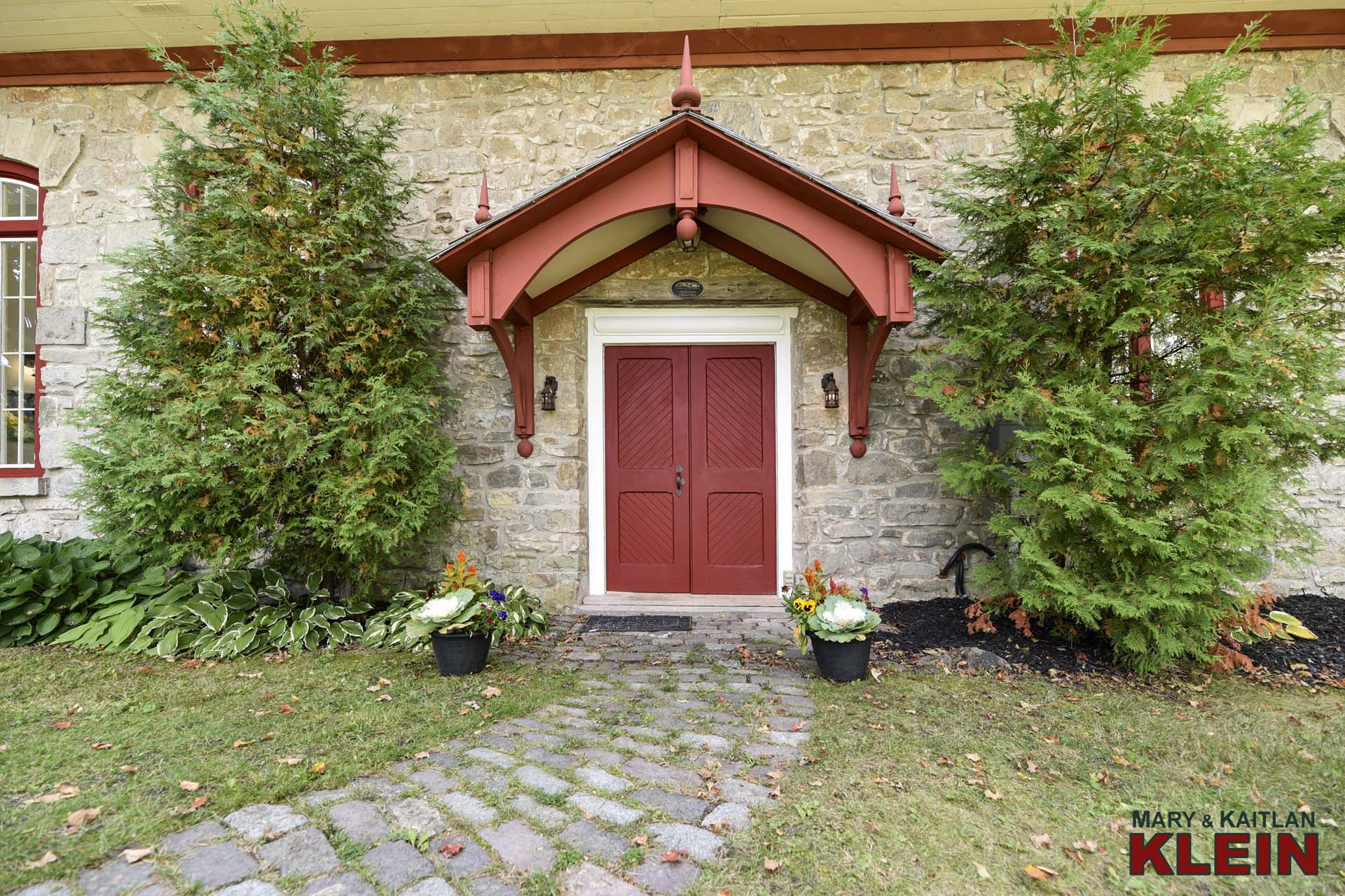 Cobblestone walkway to Front Door